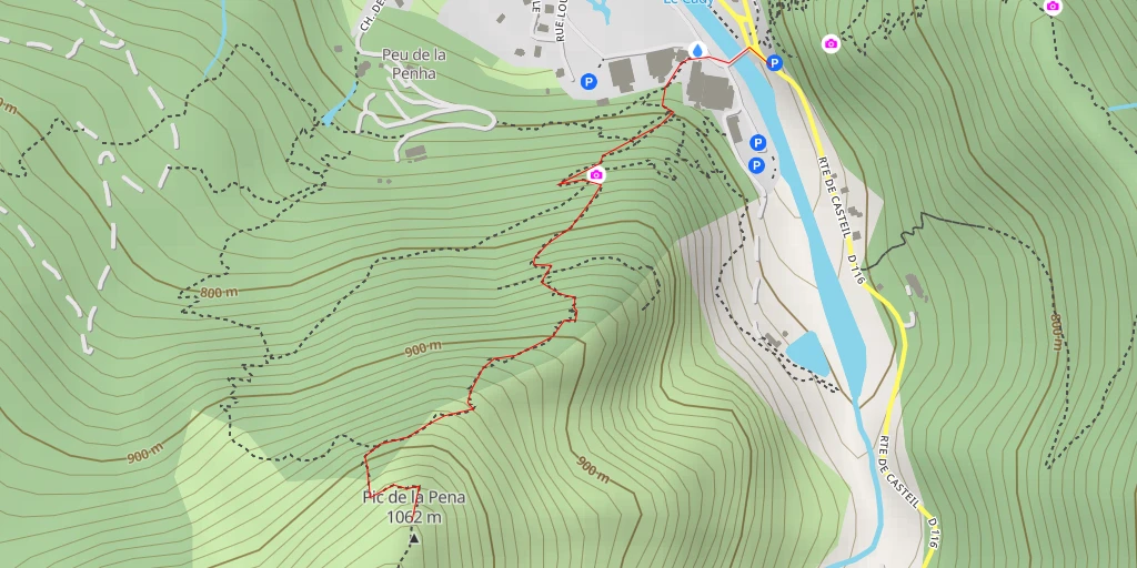 Carte de l'itinéraire :  Pic de la Pena