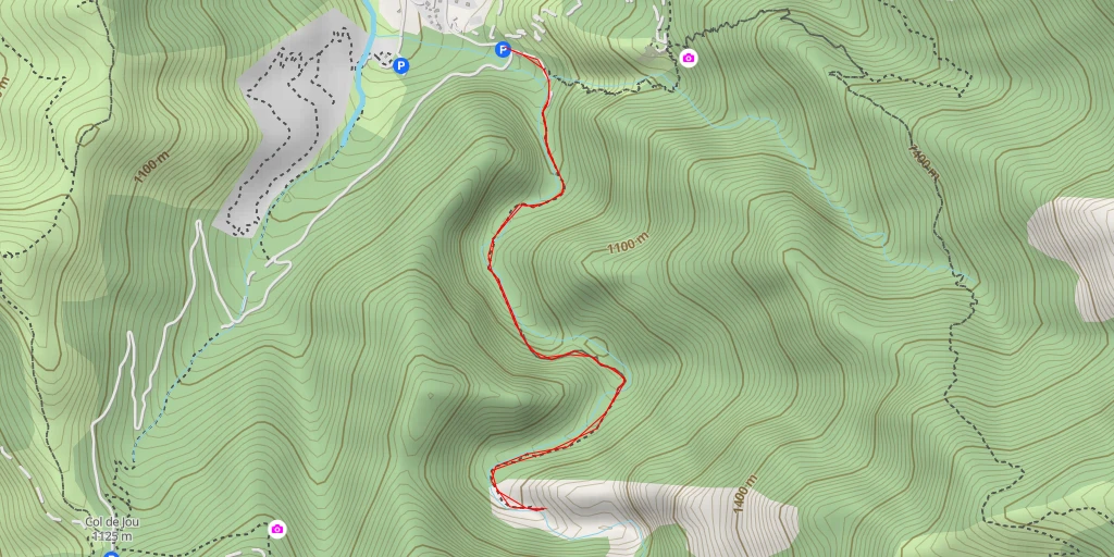 Carte de l'itinéraire :  Cascade du Cady