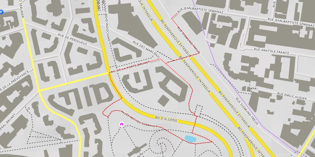 Carte de l'itinéraire :  Ève - Boulevard d'Algérie - Paris