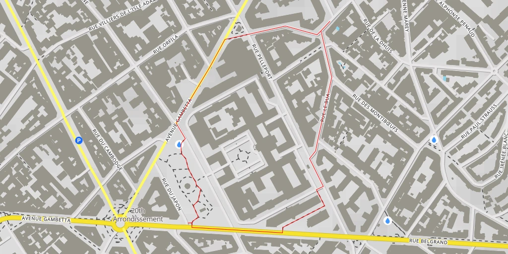 Map of the trail for Rue du Surmelin - Paris