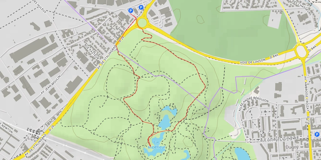 Map of the trail for Lac supérieur