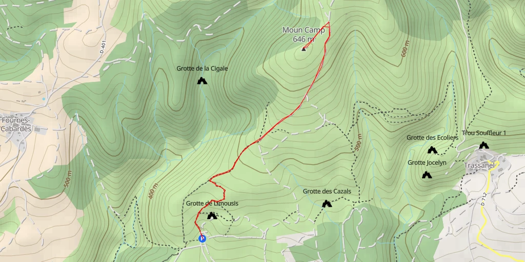 Carte de l'itinéraire :  Moun Camp