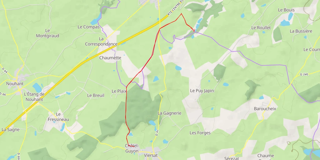 Map of the trail for Les Combes