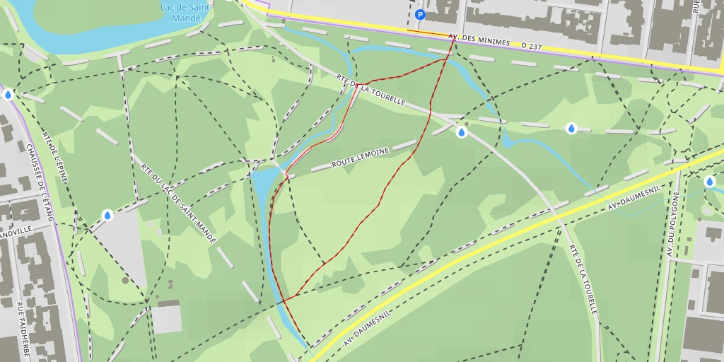 Map of the trail for Route du Lac de Saint-Mandé - Route du Lac de Saint-Mandé - Paris