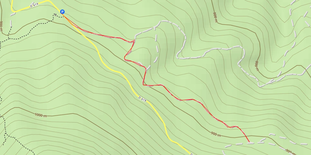 Carte de l'itinéraire :  Peyre Drete