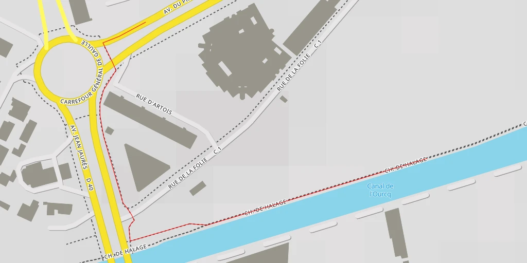 Carte de l'itinéraire :  Chemin de Halage - Chemin de Halage