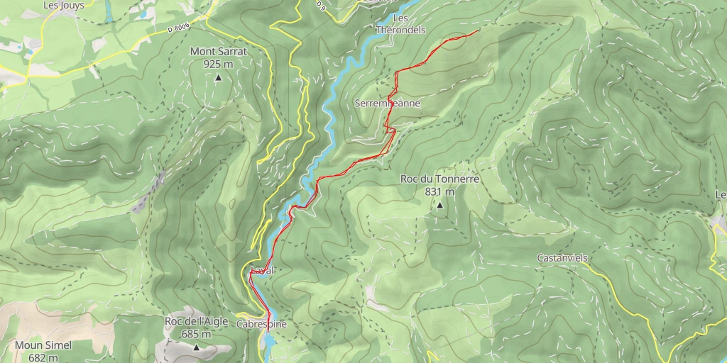 Map of the trail for AI - Col du Coudel