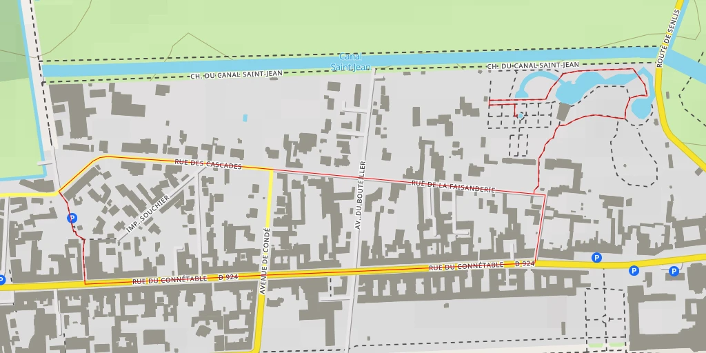 Carte de l'itinéraire :  Pavillon de la Faisanderie - Rue de la Faisanderie