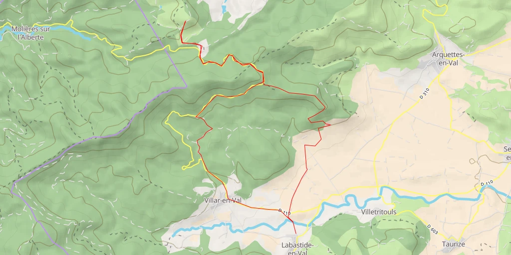 Carte de l'itinéraire :  Montaut