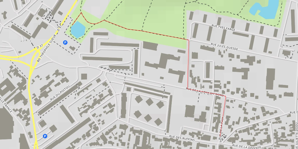 Map of the trail for Place des Ruffins - Place des Ruffins - Montreuil