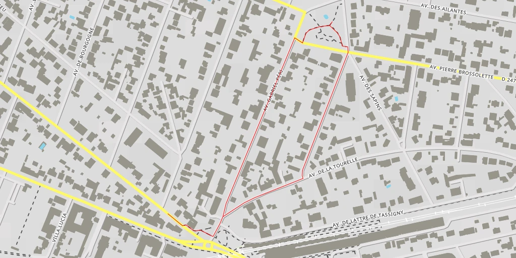 Map of the trail for Avenue Gabriel Péri