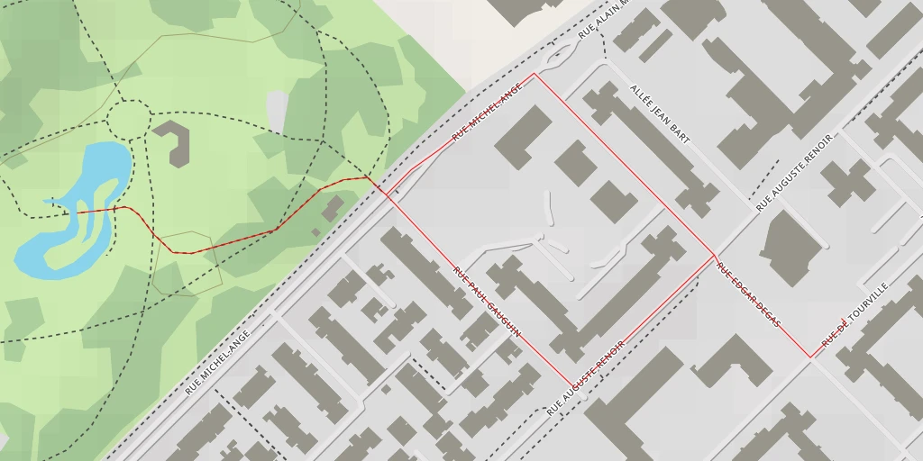 Carte de l'itinéraire :  Rue Michel-Ange - Rue Michel-Ange