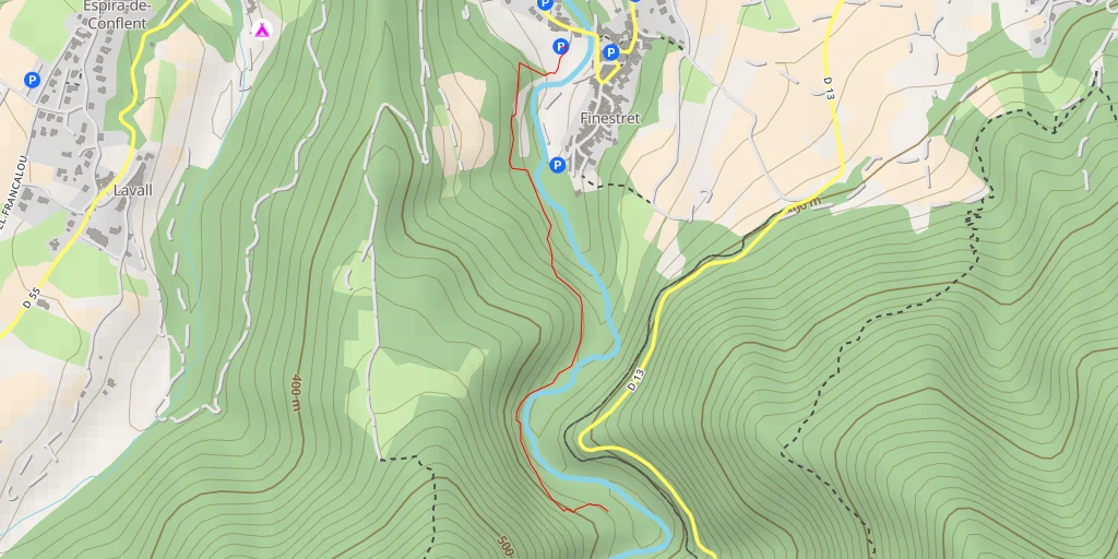 Carte de l'itinéraire :  D 13 - D 13