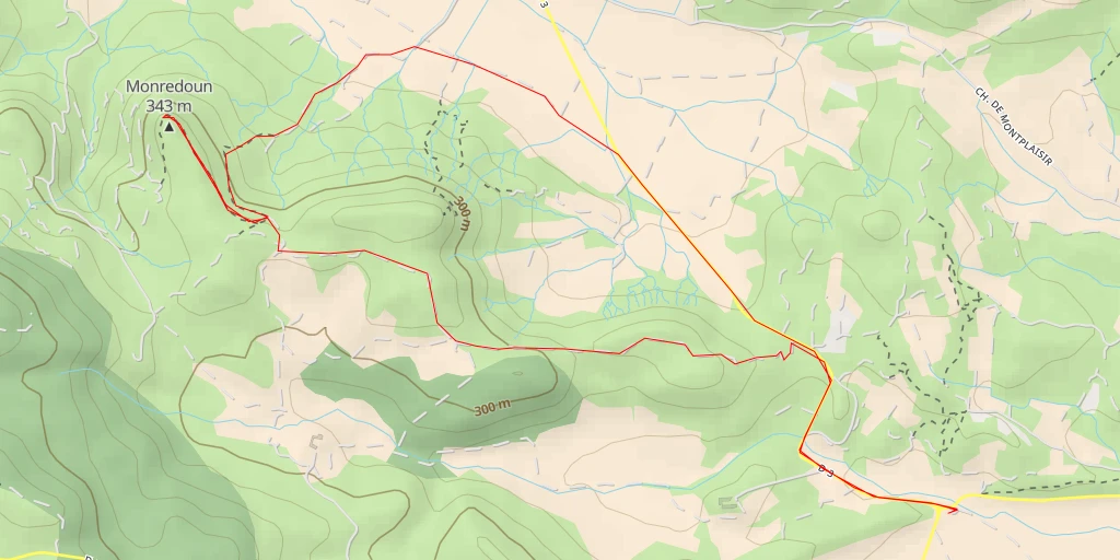 Carte de l'itinéraire :  Monredoun