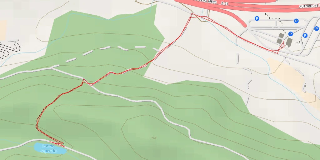 Map of the trail for Lac de capendu