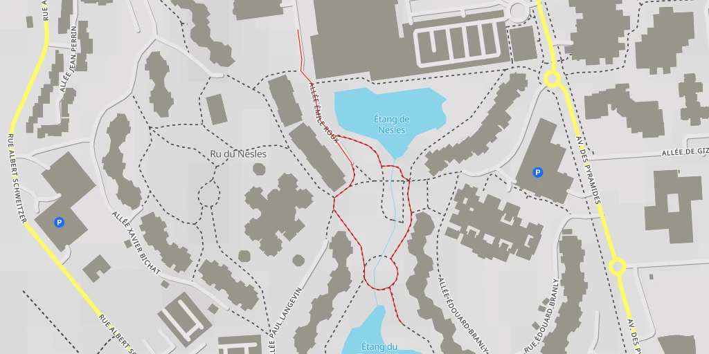 Map of the trail for Étang du Bourvallais