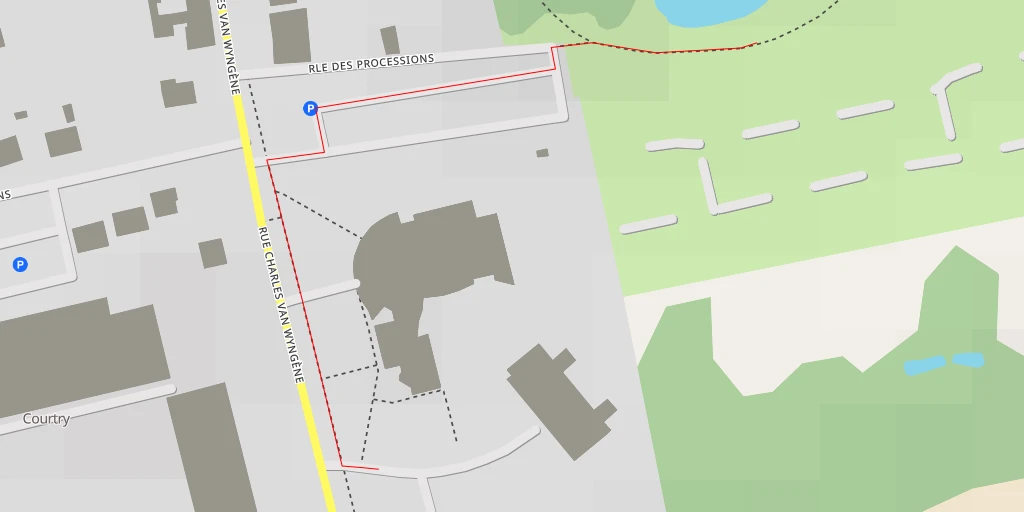 Map of the trail for Parking Jacobsen - Ruelle des Processions