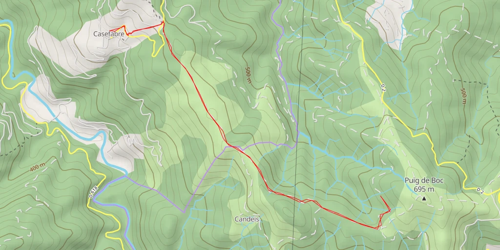 Carte de l'itinéraire :  Las Prucheses