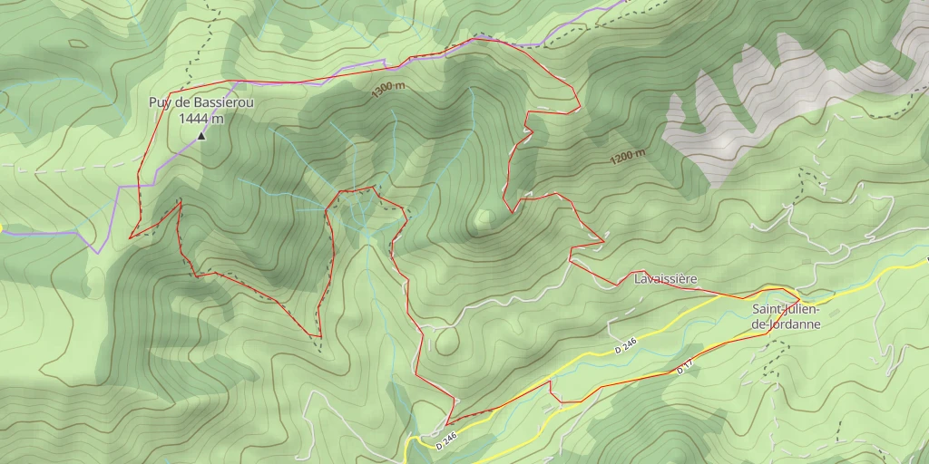 Map of the trail for Puy de Bassierou