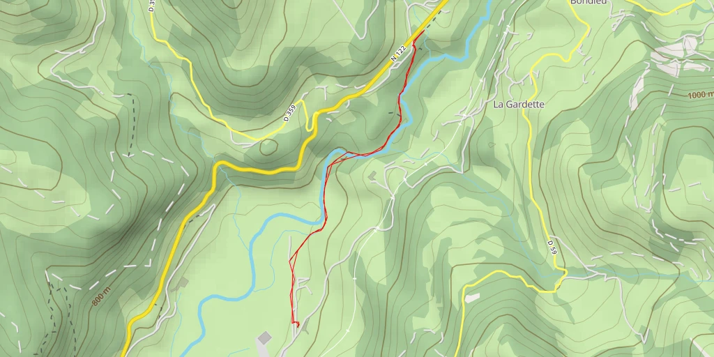 Map of the trail for Cacade de la Roucole