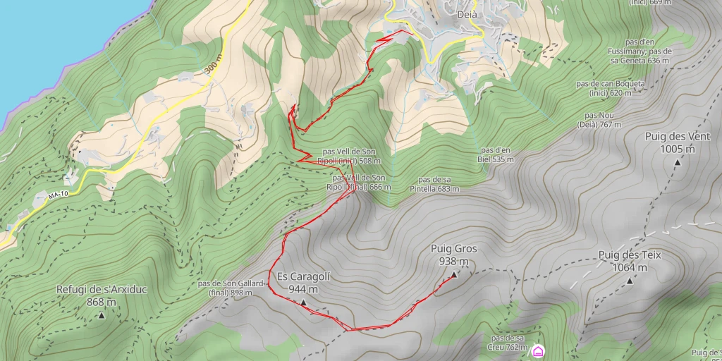 Map of the trail for Puig Gros