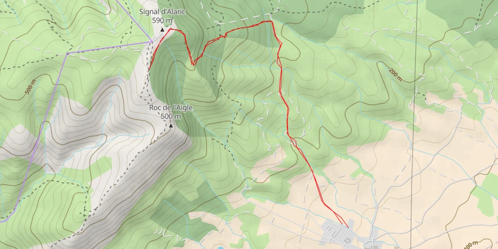 Map of the trail for AI - Coume d'Alaric - Camplong-d'Aude