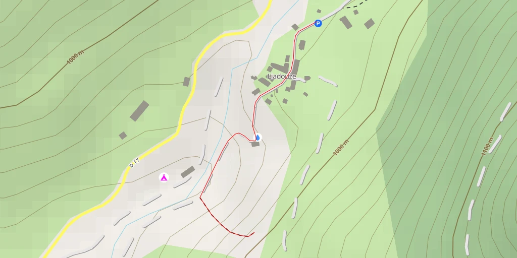 Map of the trail for Cascade du Luc