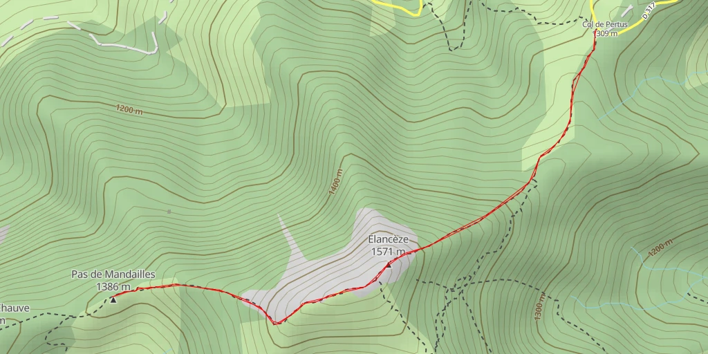 Map of the trail for Pas de Mandailles