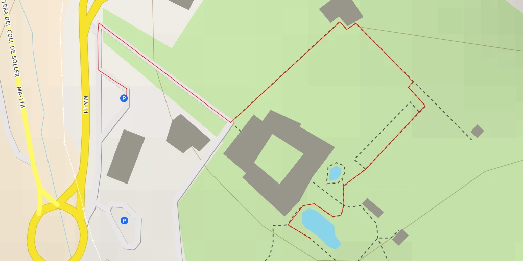 Map of the trail for Jardins d'Alfàbia - carretera del Coll de Sóller