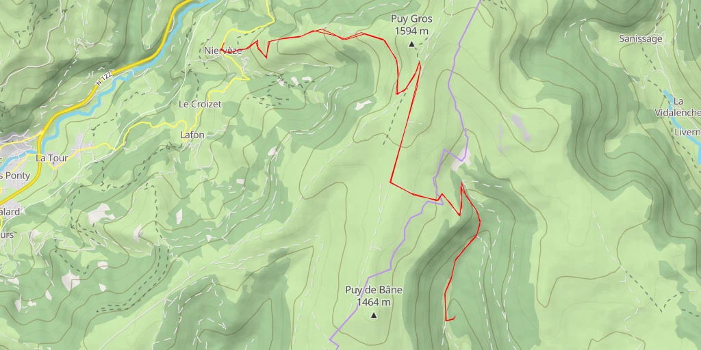 Map of the trail for Cascade du Capat