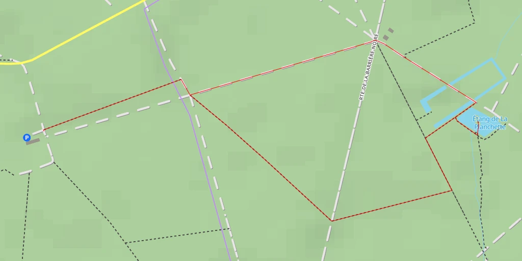 Map of the trail for Étang de La Planchette