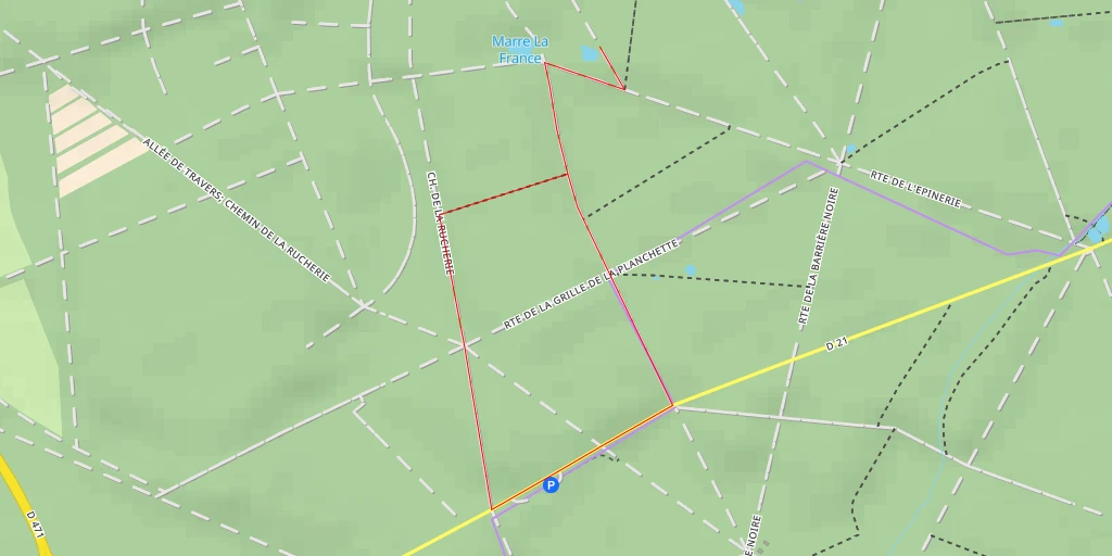 Map of the trail for Route du Bois de Bussy - Route du Bois de Bussy