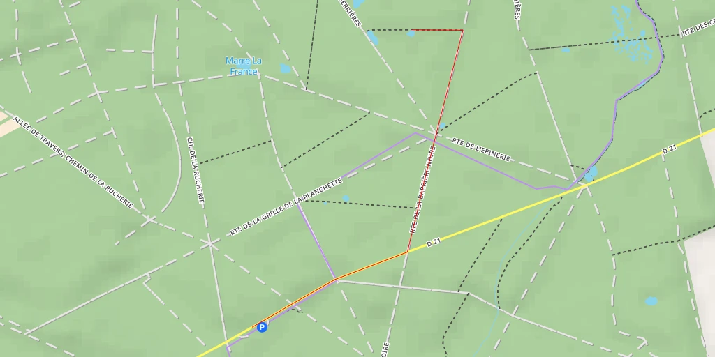 Map of the trail for Fossé - Route de la Barrière Noire