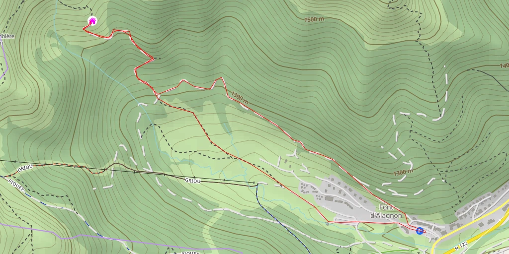 Map of the trail for Refuge de Meije Coste