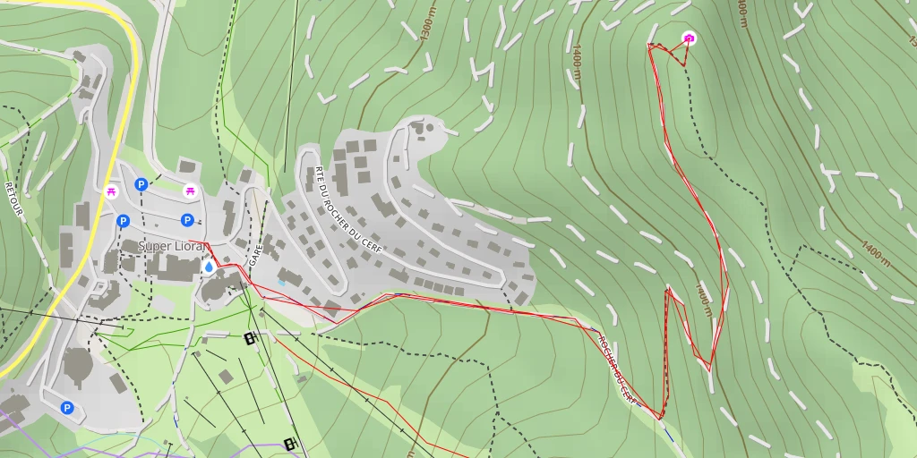 Map of the trail for Rocher du Cerf