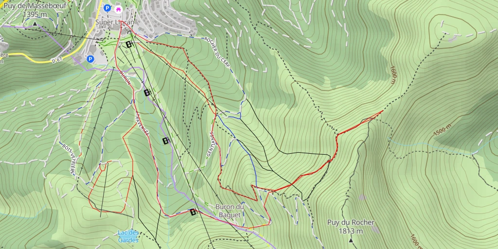 Map of the trail for L'Aiguillon