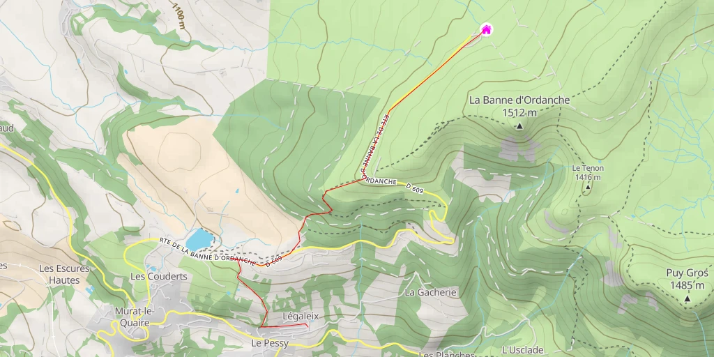 Map of the trail for Refuge de la Banne