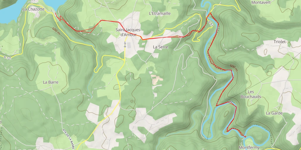 Map of the trail for Cascade de Montfermy