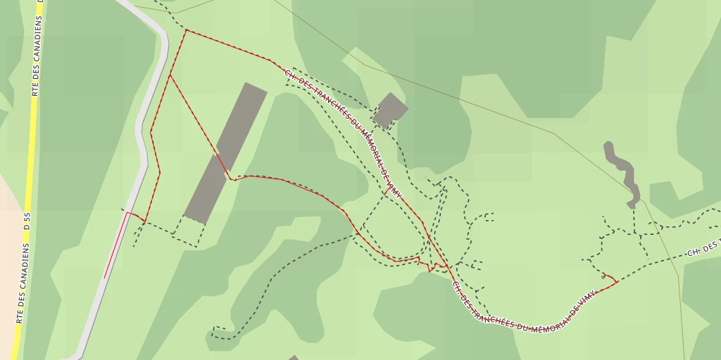 Map of the trail for AI - German Trenches - Neuville-Saint-Vaast