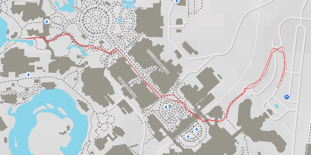 Map of the trail for Disneyland Paris - Boulevard du Grand Fossé