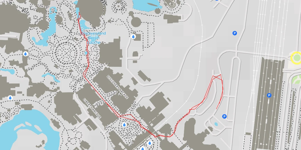 Map of the trail for Disneyland Paris - Boulevard du Grand Fossé