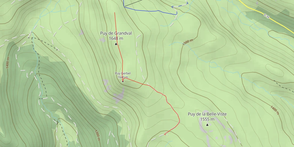 Map of the trail for Jambe - D 39