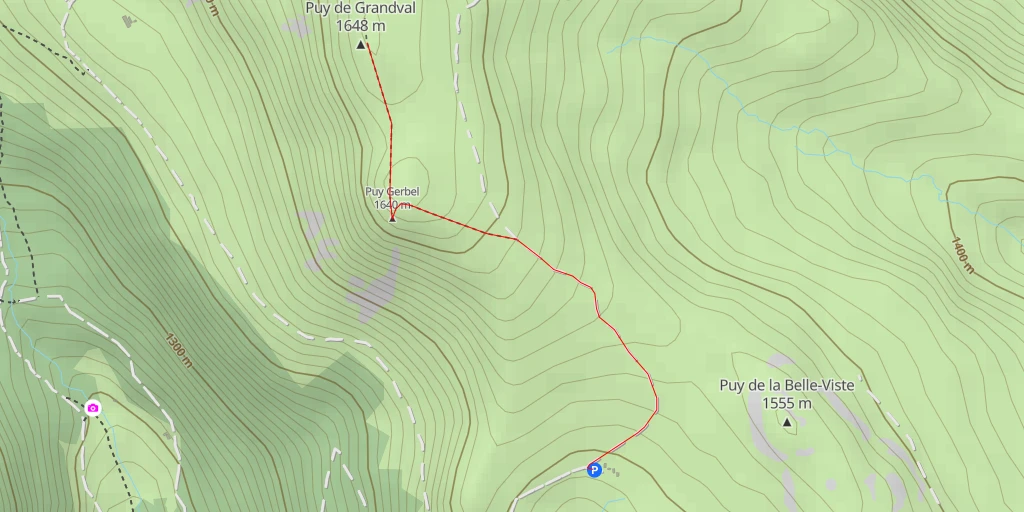 Map of the trail for Puy de Grandval