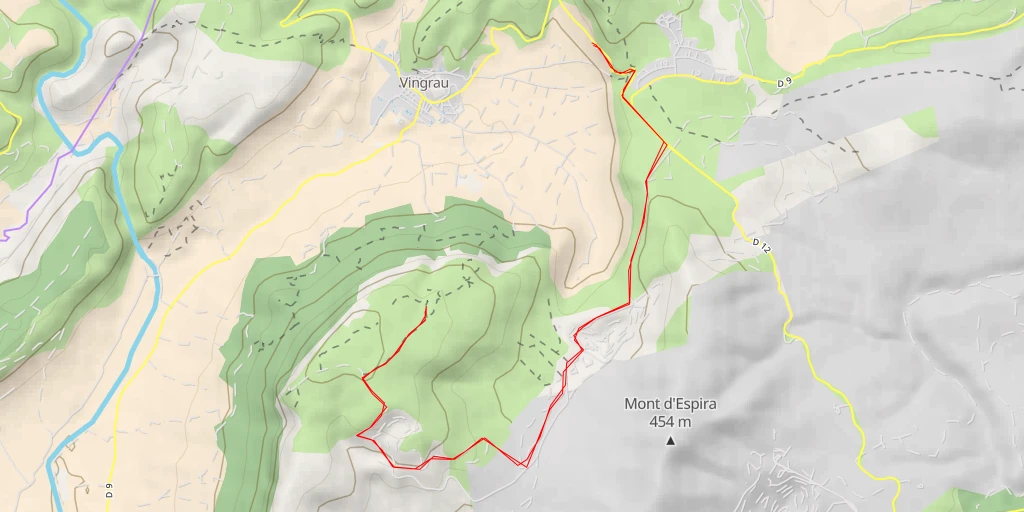 Carte de l'itinéraire :  Route de Vingrau