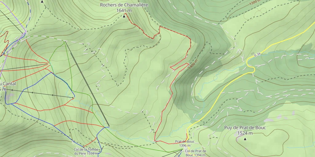 Map of the trail for Rochers de Chamalière