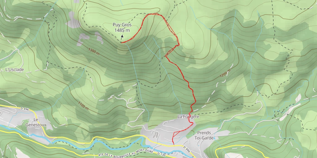 Map of the trail for D 996