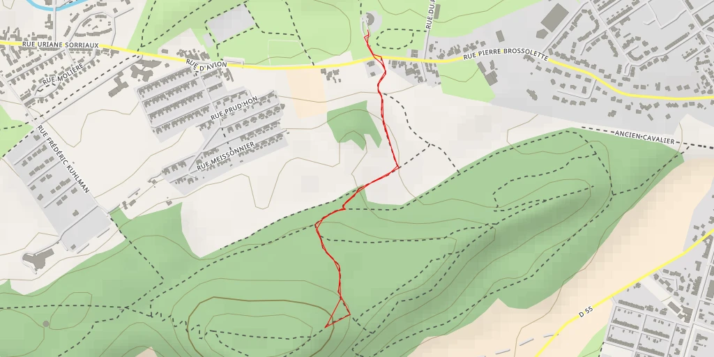 Map of the trail for AI - Terril des Pinchonvalles (T075)