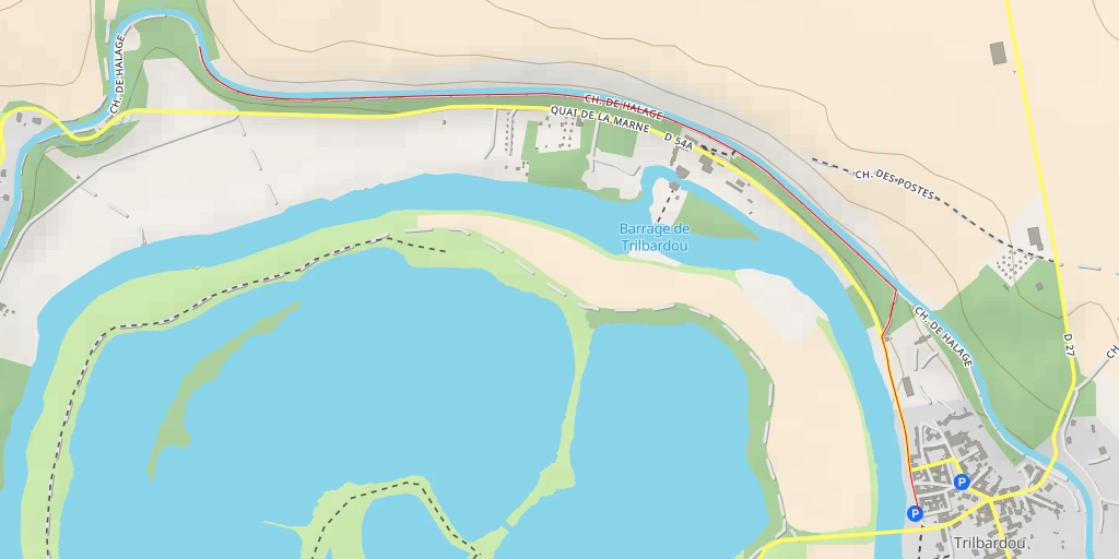 Map of the trail for Chemin de Halage - Chemin de Halage