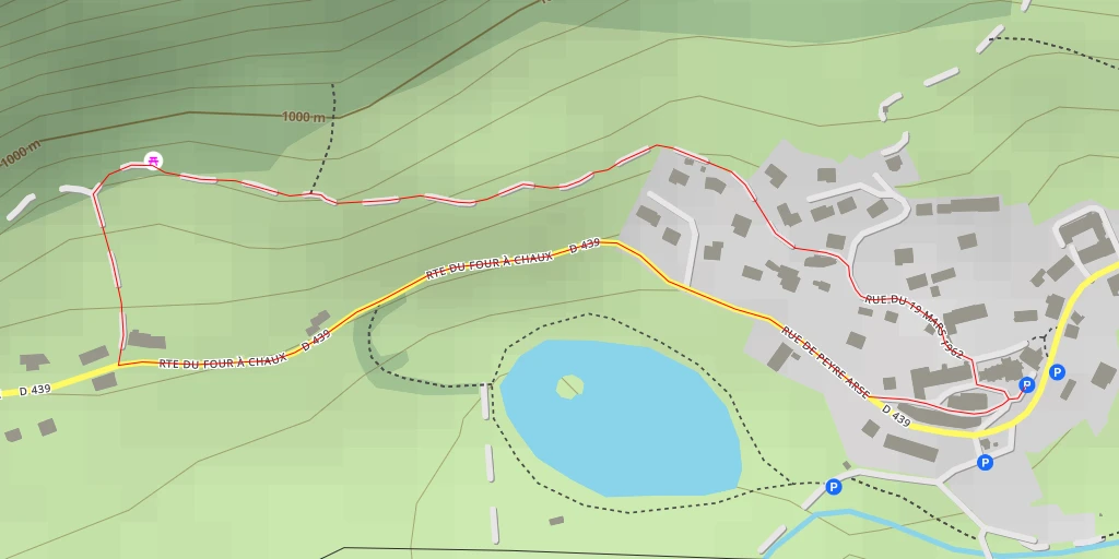 Map of the trail for Cascade des Fours à Chaux