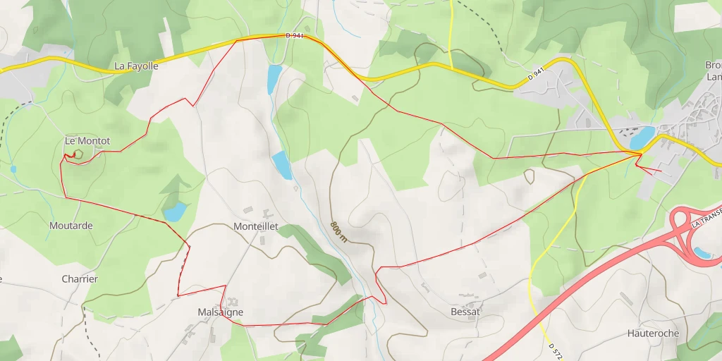 Map of the trail for Puy du Montôt